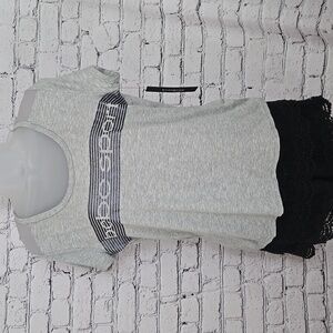 Bebe Sport Glitter Stripe Tee